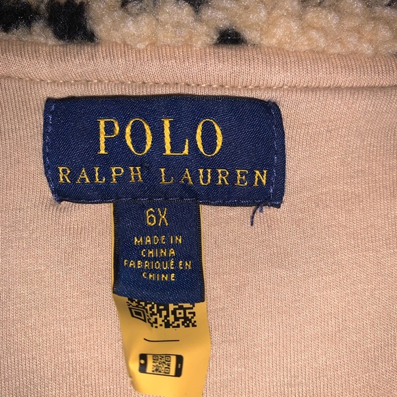 Polo Ralph Lauren Girls Teddy Leopard Cheetah Animal Print Fleece Zip Jacket 6X - Picture 6 of 8